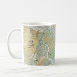 Taza De Café Gráfico naumático del río Savannah y del Wassaw