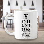 Taza De Café Gráfico óptico de visión visual personalizada de m<br><div class="desc">Añade tu propio mensaje para crear un regalo único y divertido. Diseñado por Thisisnotme©</div>