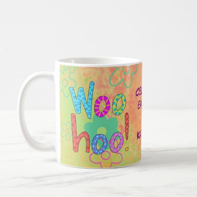 Taza De Café Gráfico personalizado de Woohoo Celebrar el nombre (Izquierda)