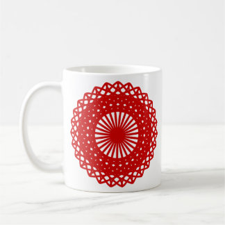 Taza De Café Gráfico redondo rojo del modelo del cordón