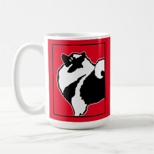 Taza De Café Gráficos de Keeshond - Arte de perro original lind