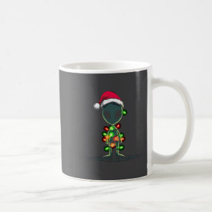Taza De Café Gráficos Divertidos de Navidad de Alien Luces Aman
