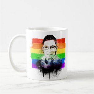 Taza De Café Grafiti de la bandera del Orgullo RBG