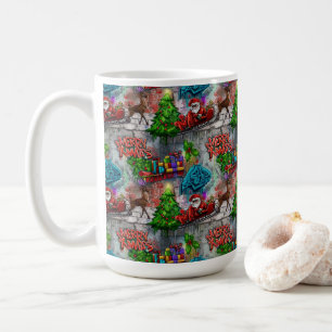 Taza De Café Grafiti de Navidad