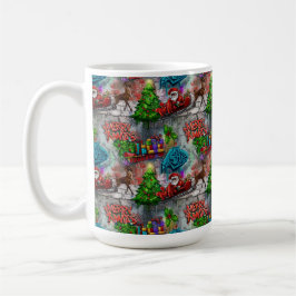 Taza De Café Grafiti de Navidad