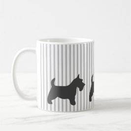 Taza De Café Grafito Terrier en franjas grises