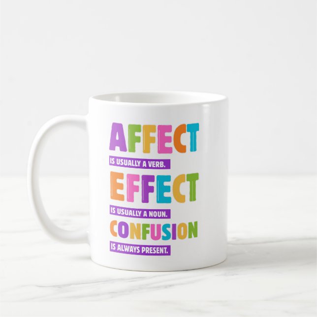Taza De Café Gramática de efecto vs efecto - Gramática divertid (Izquierda)