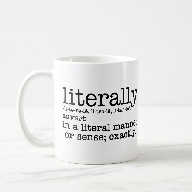 Taza De Café Gramática en inglés de definición literal (Izquierda)
