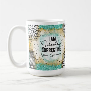 Taza De Café Grammar Mug, profesor divertido,