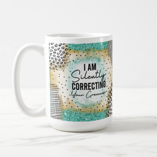 Taza De Café Grammar Mug, profesor divertido, (Izquierda)
