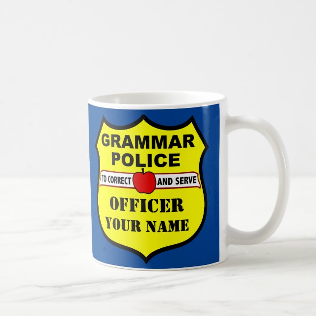 Taza De Café Grammar: Profesor de Personalizable de Policía Mug (Derecha)