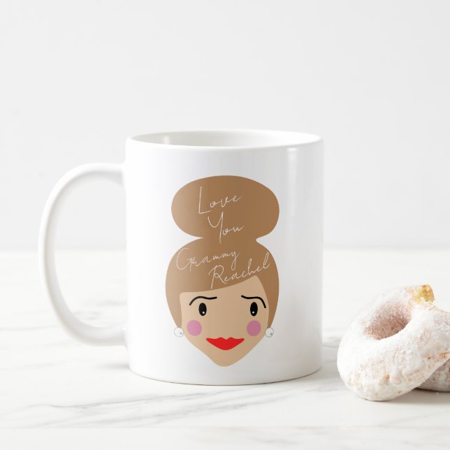Taza De Café Grammy I love you Personalizado (Con donut)