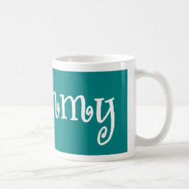 Taza De Café Grammy Verde azulado Y Blanco