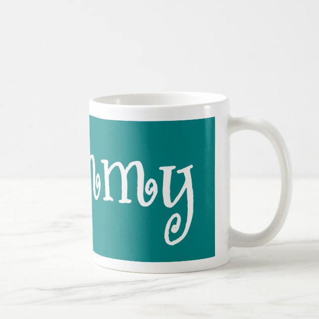 Taza De Café Grammy Verde azulado Y Blanco (Derecha)