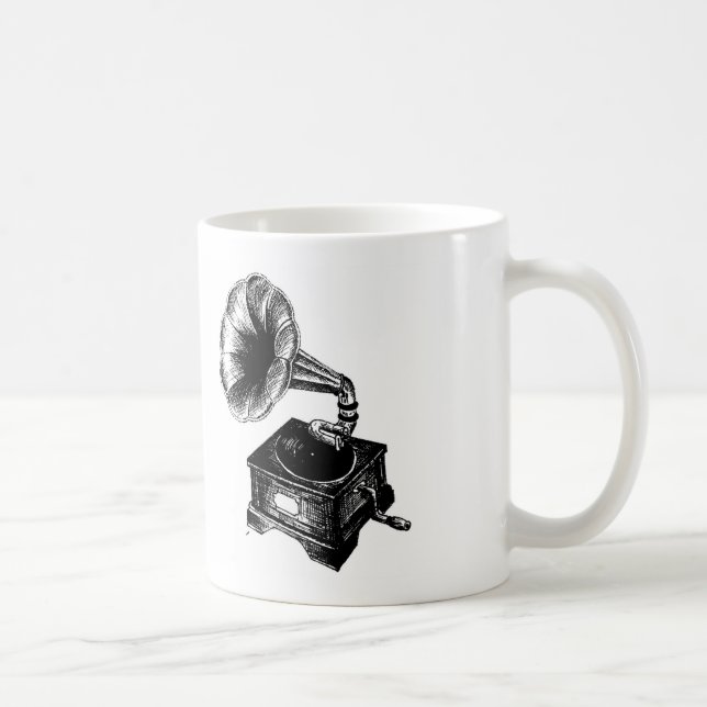 Taza De Café Gramófono Antiguo (Derecha)