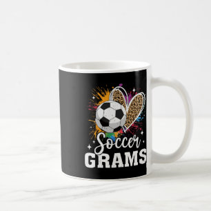 Taza De Café Gramos de fútbol Corazón de leopardo de fútbol