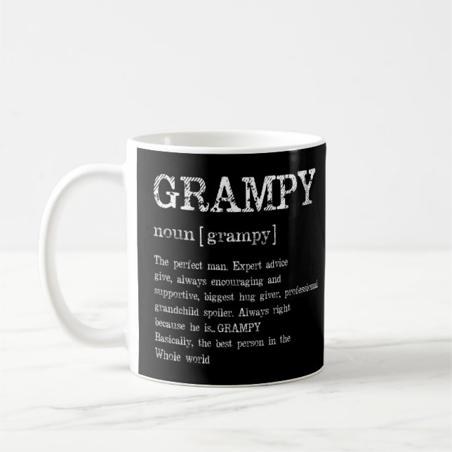 Taza De Café Grampy Definition Grandpa's Day (Izquierda)