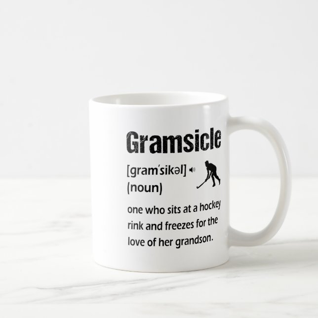 Taza De Café Gramsicle Funny Ice Hockey Grandma Sicle Definitio (Derecha)