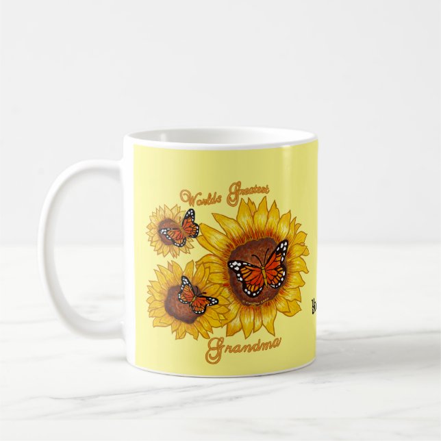 Taza De Café Gran Abuela Sunflower Mug (Izquierda)