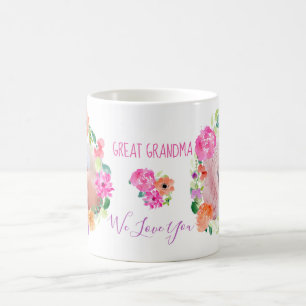 Taza De Café Gran abuela te queremos foto de flor