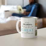 Taza De Café Gran Abuelo | 6 Familia Fotográfica<br><div class="desc">Montaje de fotos moderno de 6 para el bisabuelo. Añade tu elección de personalización. Muestra tu familia o varias generaciones de fotos. Utilice las herramientas de diseño para elegir cualquier color de fondo, agregar fotos, cambiar fuentes de texto y colores para crear su propio keepsake de un tipo. ¡Perfecto para...</div>