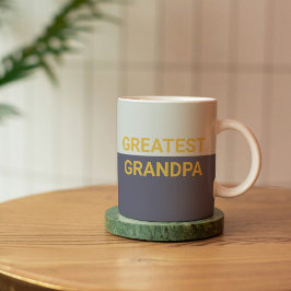 Taza De Café Gran Abuelo Azul Oro editable