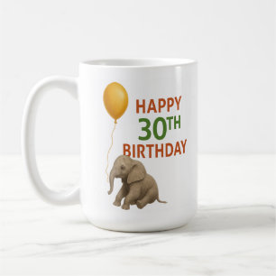 Taza De Café Gran amor a los 30 años: Mug de cumpleaños de elef