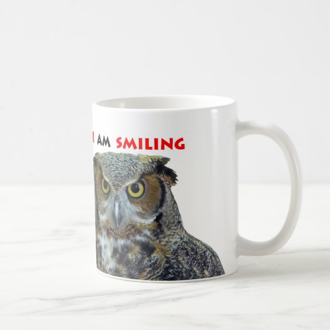 Taza De Café Gran búho de cuernos (Derecha)