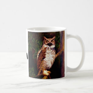 Taza De Café Gran búho de cuernos