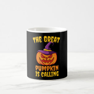 Taza De Café Gran Calabaza llama, divertida Halloween