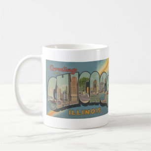 Taza De Café Gran Carta Chicago Postcard 1944