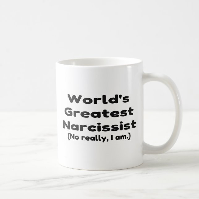 Taza De Café Gran Chiste Narcisista del mundo (Derecha)