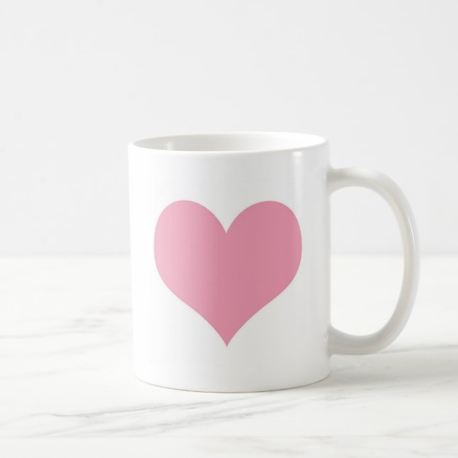 Taza De Café Gran Corazón de Amor Rosa (Derecha)