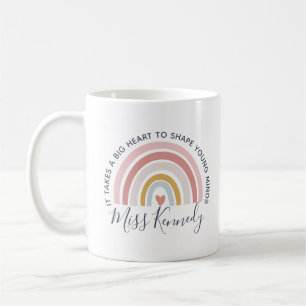 Taza De Café Gran corazón para formar a un joven profesor de me