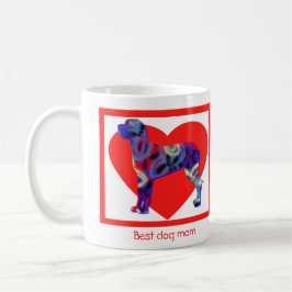 Taza De Café Gran Corazón Rojo Día de San Valentín de Perro Dan