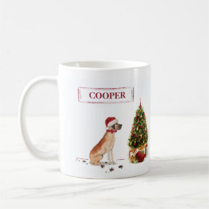 Taza De Café Gran Dane graciosos Navidades perro con árbol
