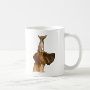 Taza De Café Gran dane y chihuahua