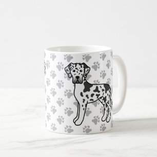 Taza De Café Gran Danés Arlequín Perro de Dibujos Animados Lind