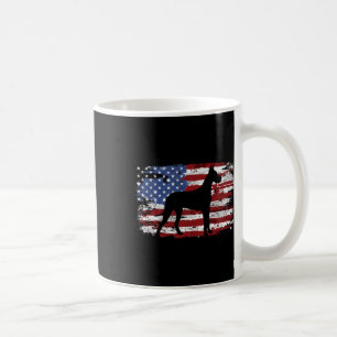 Taza De Café Gran Danés Bandera Americana Vintage