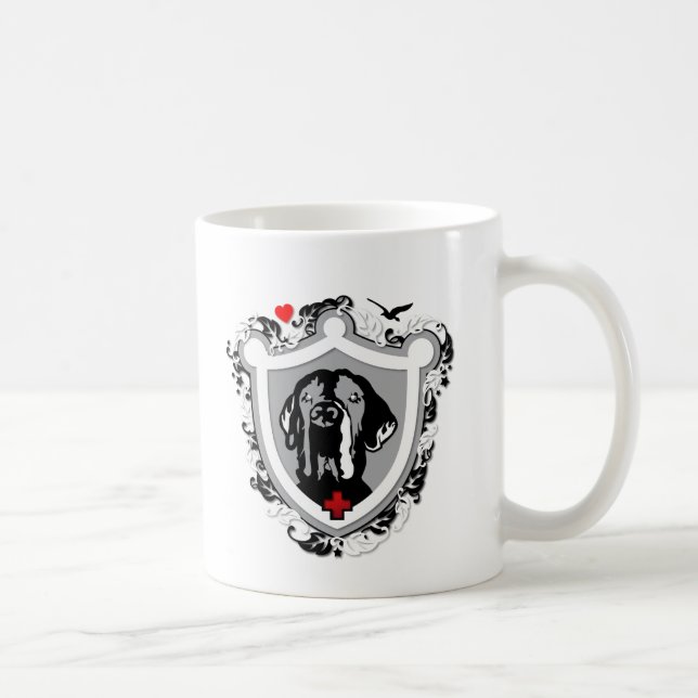 Taza De Café Gran danés capa negro blanco (Derecha)