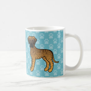 Taza De Café Gran Danés Cartoon Marmoleado Perros En Azul