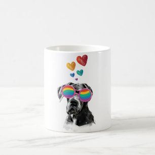 Taza De Café Gran Danés con Corazones Día de San Valentín