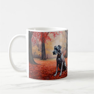 Taza De Café Gran Danés en Otoño Hojas Caídas Inspiran