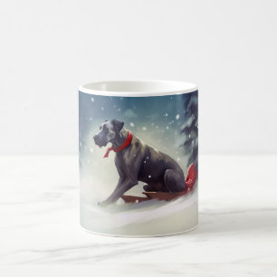 Taza De Café Gran Danés Navidad nieve invierno