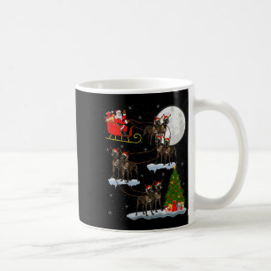Taza De Café Gran Danés Perro Santa Trineo Volador Divertido Má