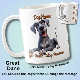 Taza De Café Gran danesa - Añadir nombre de perro, cambiar text