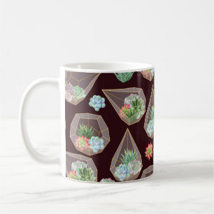 Taza De Café Gran detalle succulante y cactus patrón sin fisura