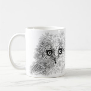 Taza De Café Gran dibujo de búho de cuerno