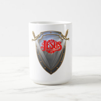 Taza De Café Gran Espada De Jesús Y Escudo Mugre