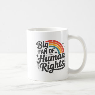 Taza De Café Gran fan de la camiseta retro de arcoíris de derec